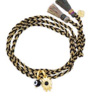 Kendra Scott Shiva Gold Wrap Bracelet In Black Agate